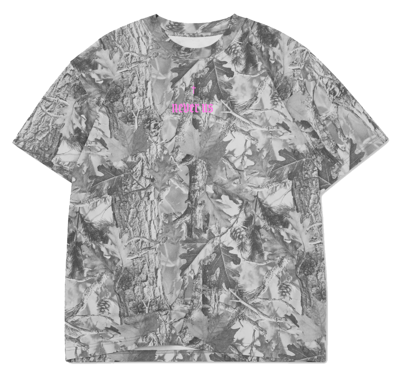 Pink Amen. BW Camo OS Tee