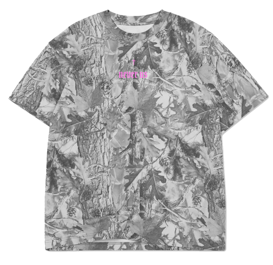 Pink Amen. BW Camo OS Tee